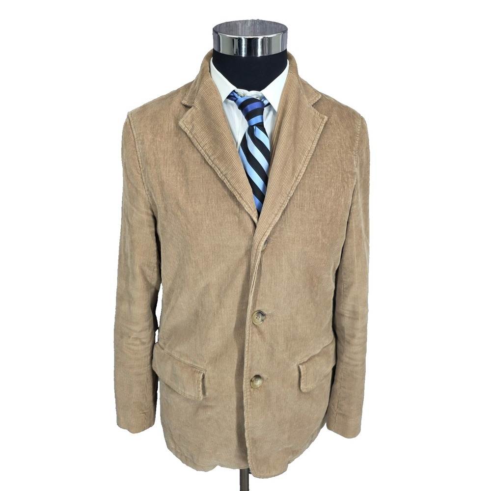 Banana Republic Blazer Jacket Mens 38R Brown Corduroy Sports Coat 2 Buttons Vent